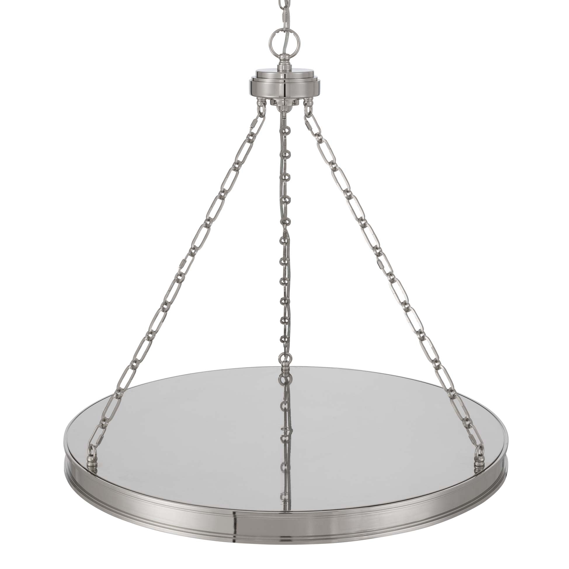 Golden Lighting Cameron Integrated LED 30in Pendant in Polished Nickel with Etched Glass