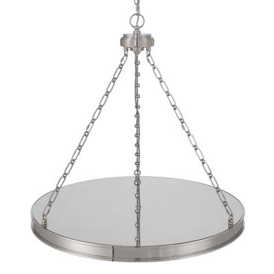 Golden Lighting Cameron Integrated LED 30in Pendant in Polished Nickel with Etched Glass - - Golden Lighting