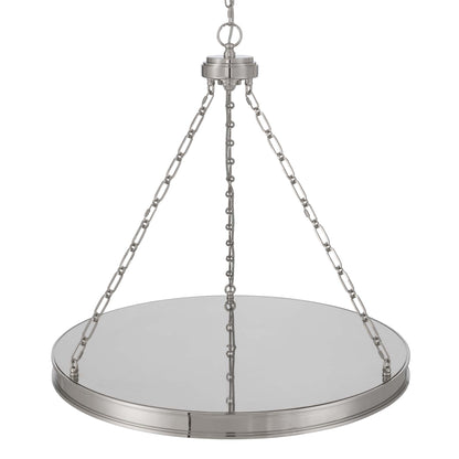 Golden Lighting Cameron Integrated LED 30in Pendant in Polished Nickel with Etched Glass - - Golden Lighting