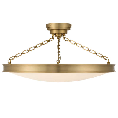 Cameron LED 30in Semi-Flush Brushed Champagne Brass & Etched Glass, alternate view - Golden Lighting