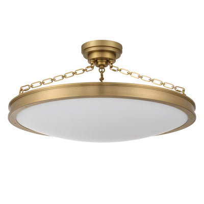 Cameron LED 30in Semi-Flush Brushed Champagne Brass & Etched Glass, alternate view - Golden Lighting