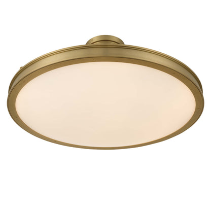 Cameron LED 30in Semi-Flush Brushed Champagne Brass & Etched Glass - - Golden Lighting