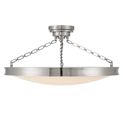 Cameron Integrated LED 30in Semi-Flush Polished Nickel & Etched Glass, alternate view - Golden Lighting