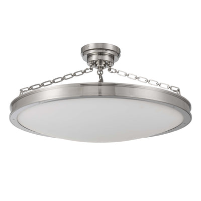 Cameron Integrated LED 30in Semi-Flush Polished Nickel & Etched Glass, alternate view - Golden Lighting