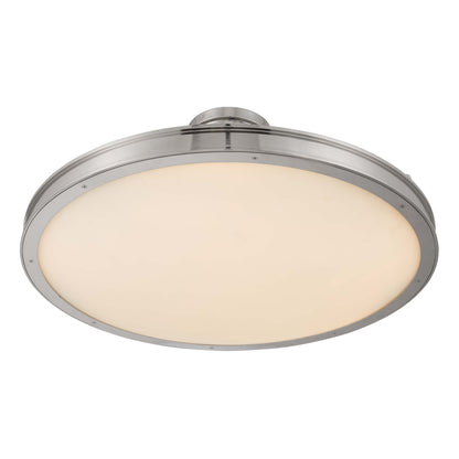 Cameron Integrated LED 30in Semi-Flush Polished Nickel & Etched Glass - - Golden Lighting