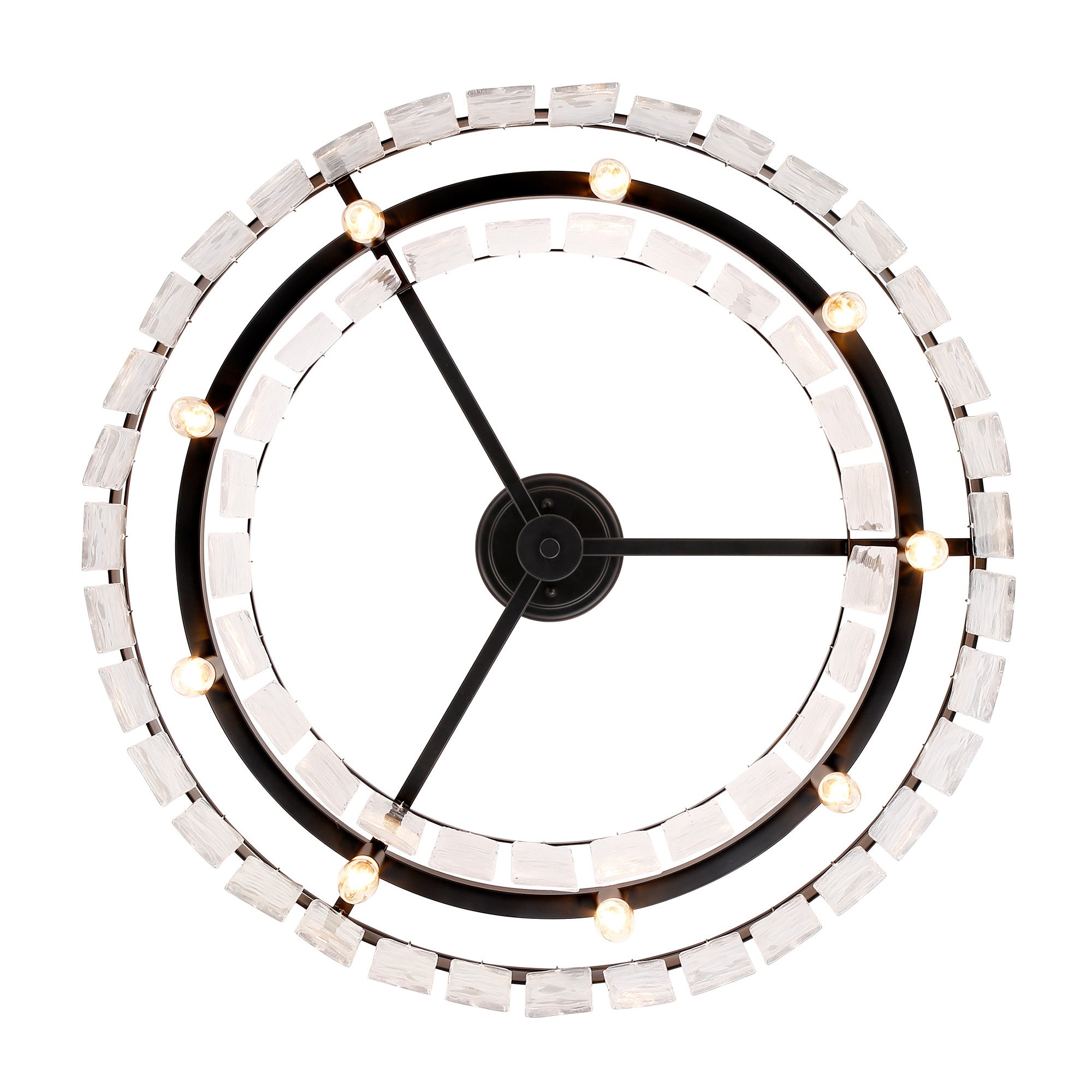 Golden Lighting Ciara 9-light Semi-Flush Mount in Matte Black - - Golden Lighting
