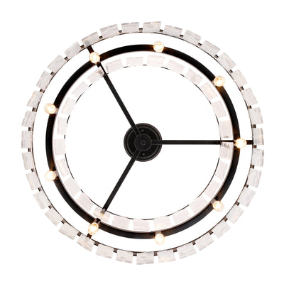 Golden Lighting Ciara 9-light Semi-Flush Mount in Matte Black - - Golden Lighting