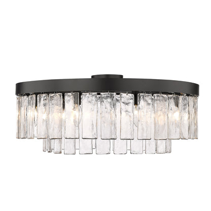 Golden Lighting Ciara 9-light Semi-Flush Mount in Matte Black