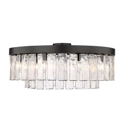 Golden Lighting Ciara 9-light Semi-Flush Mount in Matte Black - - Golden Lighting