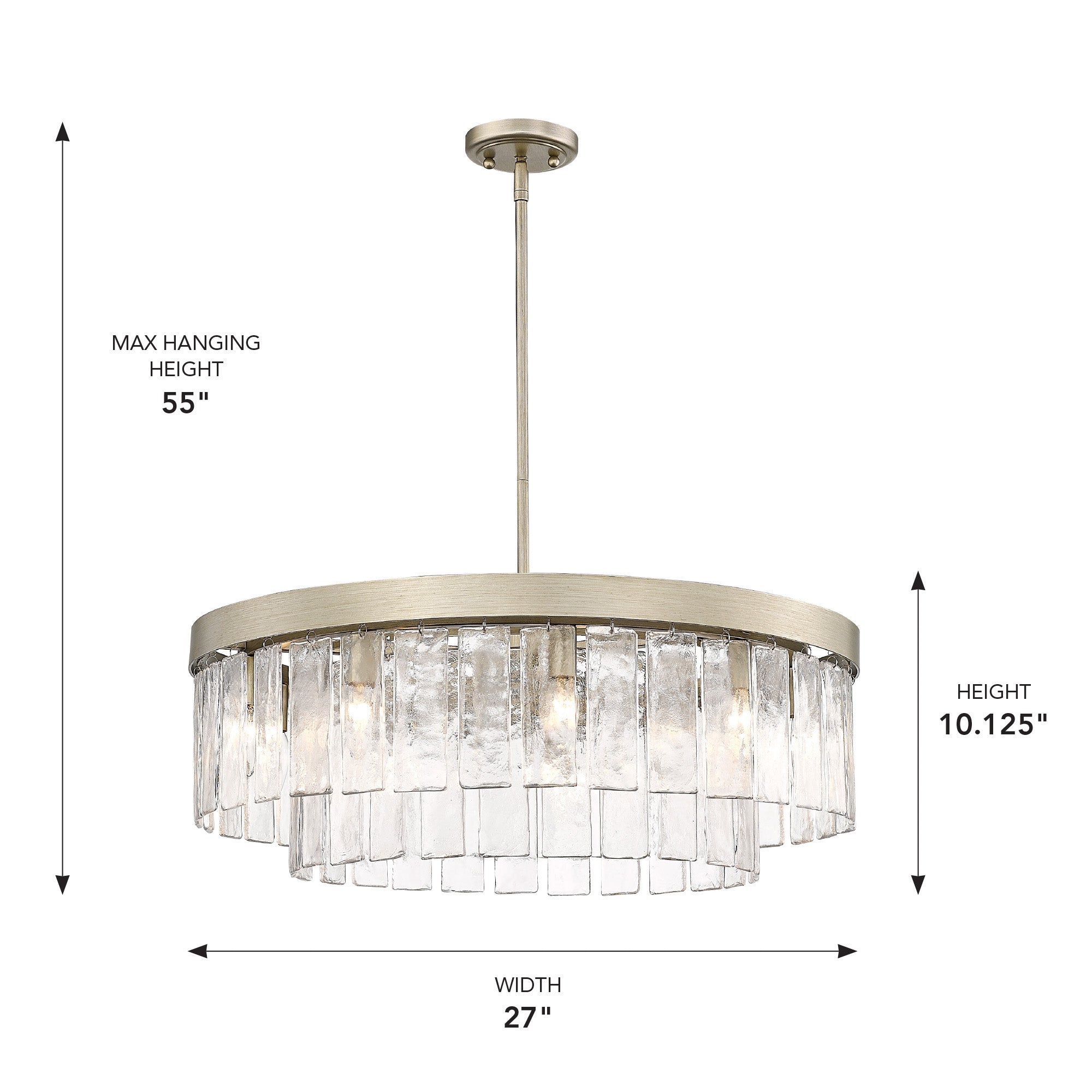 Golden Lighting Ciara 9-light Chandelier in White Gold - - Golden Lighting