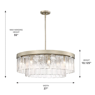 Golden Lighting Ciara 9-light Chandelier in White Gold - - Golden Lighting