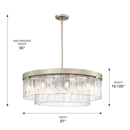 Golden Lighting Ciara 9-light Chandelier in White Gold - - Golden Lighting