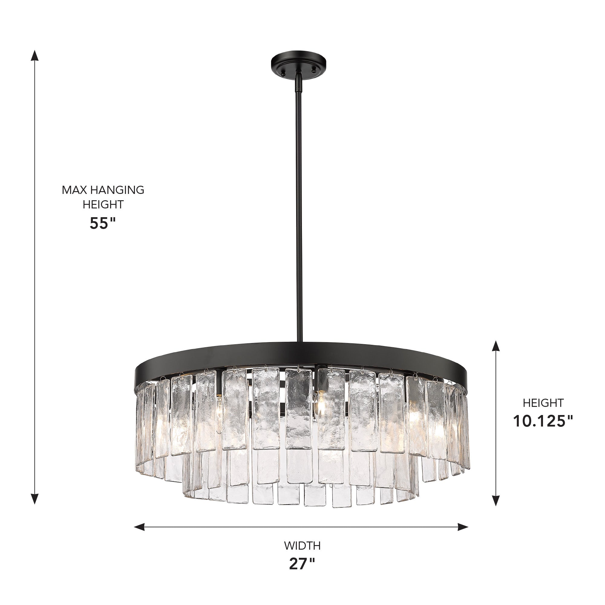 Golden Lighting Ciara 9-light Chandelier in Matte Black - - Golden Lighting