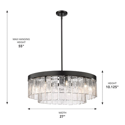 Golden Lighting Ciara 9-light Chandelier in Matte Black - - Golden Lighting