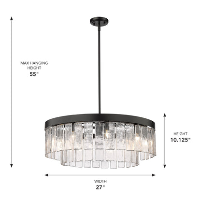 Golden Lighting Ciara 9-light Chandelier in Matte Black - - Golden Lighting