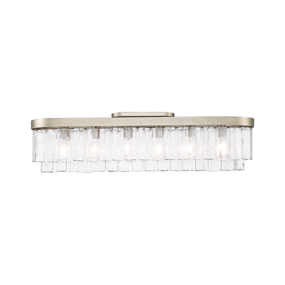 Golden Lighting Ciara 6-light Flush Mount in White Gold - - Golden Lighting