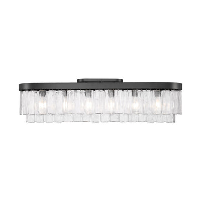 Golden Lighting Ciara 6-light Flush Mount in Matte Black - - Golden Lighting