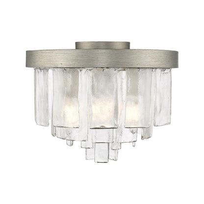 Golden Lighting Ciara 3-light Flush Mount in Peruvian Silver - - Golden Lighting