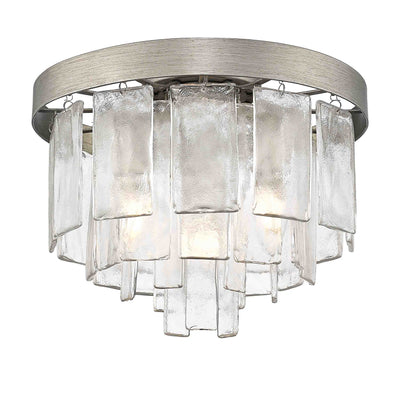 Golden Lighting Ciara 3-light Flush Mount in Peruvian Silver - - Golden Lighting