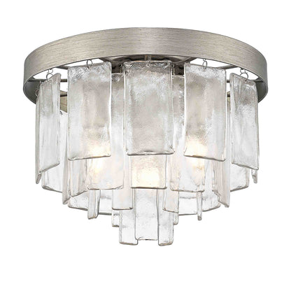 Golden Lighting Ciara 3-light Flush Mount in Peruvian Silver - - Golden Lighting