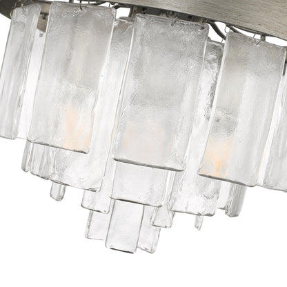 Golden Lighting Ciara 3-light Flush Mount in Peruvian Silver - - Golden Lighting