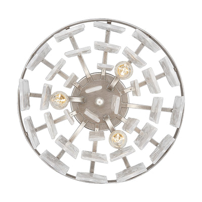 Golden Lighting Ciara 3-light Flush Mount in Peruvian Silver - - Golden Lighting