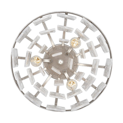 Golden Lighting Ciara 3-light Flush Mount in Peruvian Silver - - Golden Lighting