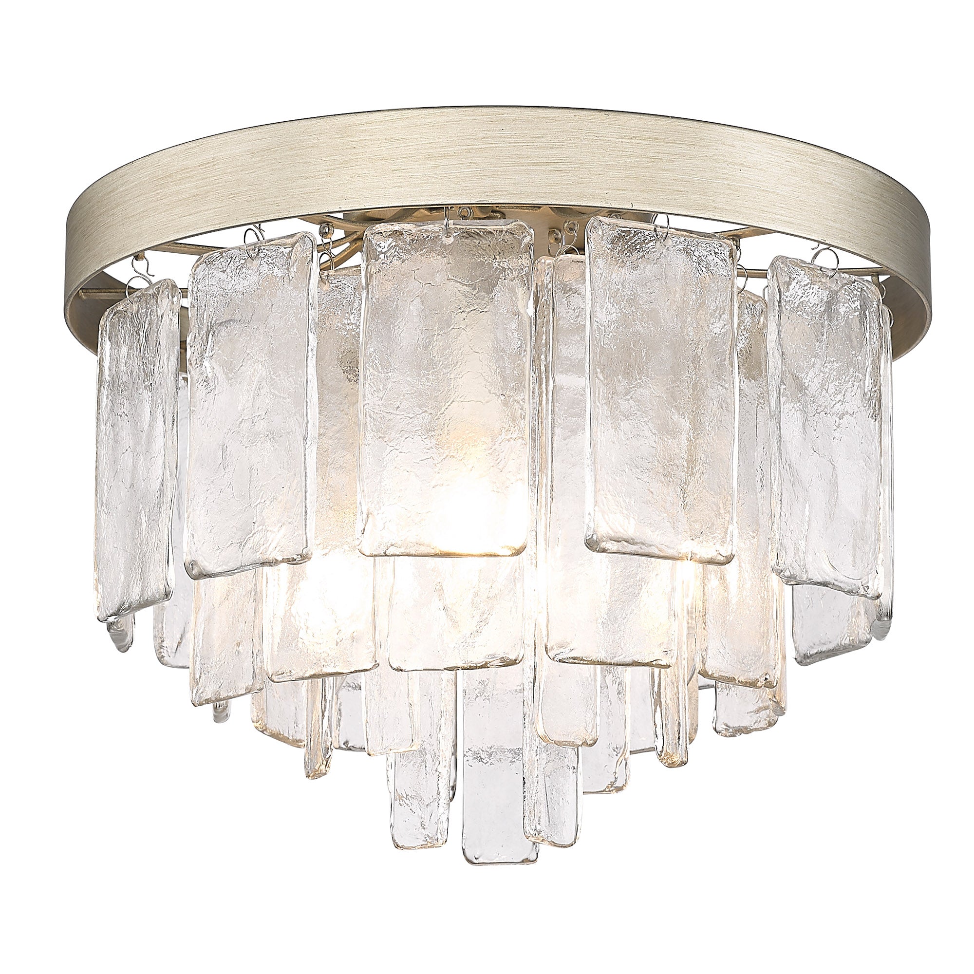 Golden Lighting Ciara 3-light Flush Mount in White Gold - Default Title - Golden Lighting