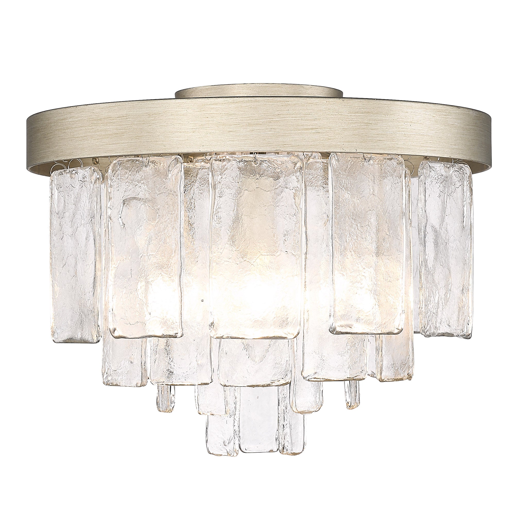 Golden Lighting Ciara 3-light Flush Mount in White Gold - - Golden Lighting