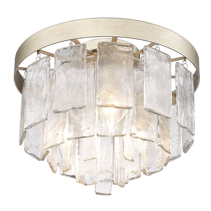 Golden Lighting Ciara 3-light Flush Mount in White Gold - - Golden Lighting