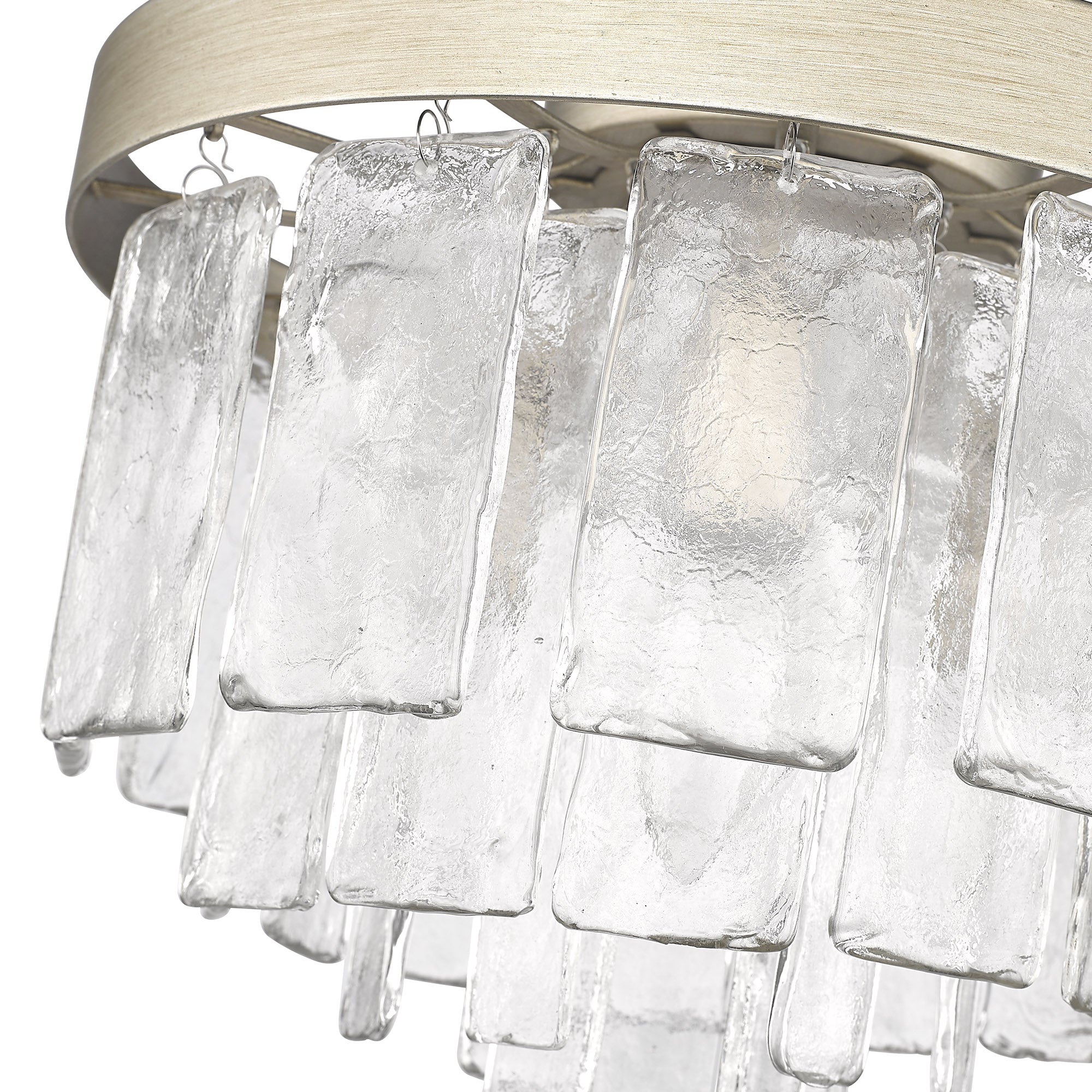 Golden Lighting Ciara 3-light Flush Mount in White Gold - - Golden Lighting
