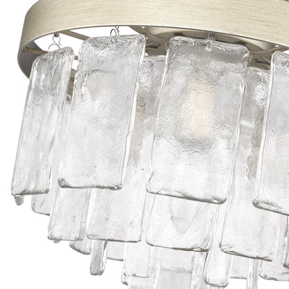 Golden Lighting Ciara 3-light Flush Mount in White Gold - - Golden Lighting