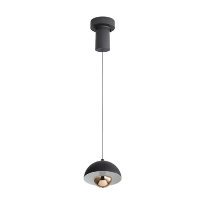 Vintra Integrated LED Pendant in Sand Black and Copper shade, alternate view - Golden Lighting
