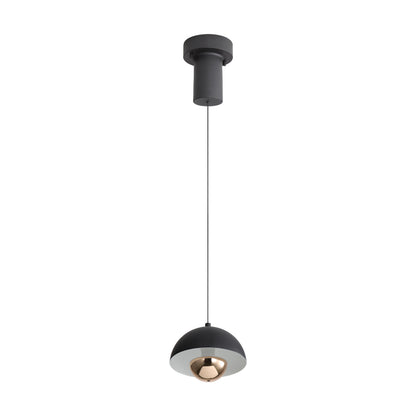 Vintra Integrated LED Pendant in Sand Black and Copper shade