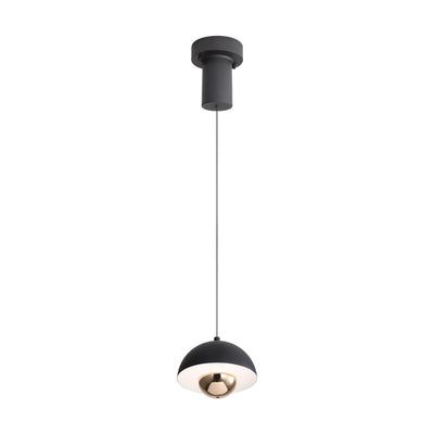 Vintra Integrated LED Pendant in Sand Black and Copper shade, alternate view - Golden Lighting