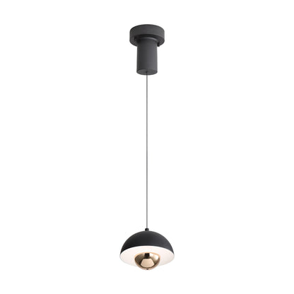Vintra Integrated LED Pendant in Sand Black and Copper shade