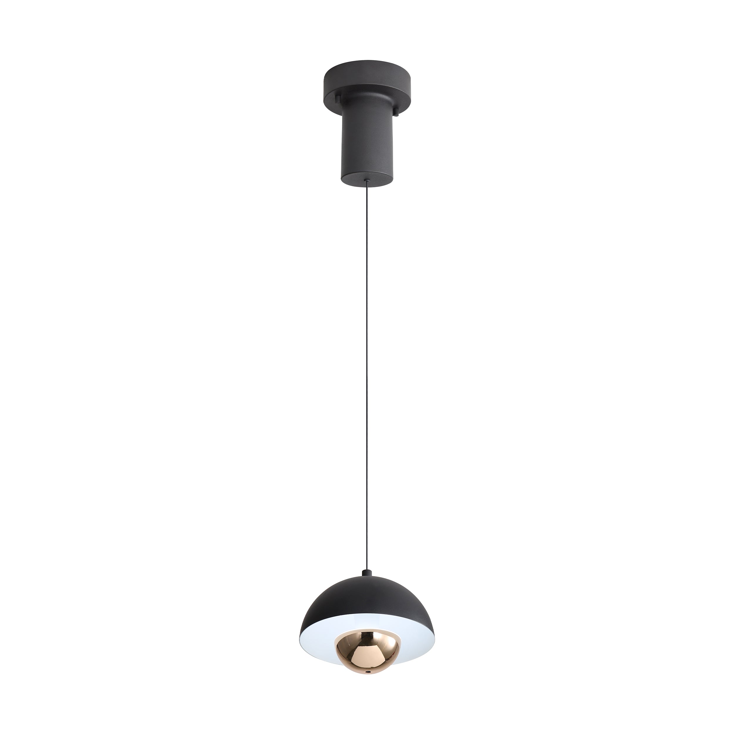 Vintra Integrated LED Pendant in Sand Black and Copper shade