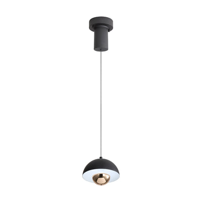 Vintra Integrated LED Pendant in Sand Black and Copper shade, alternate view - Golden Lighting