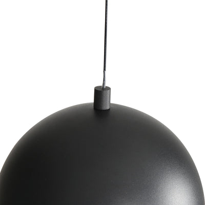 Vintra Integrated LED Pendant in Sand Black and Copper shade, shade and glass close-up - Golden Lighting