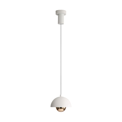 Vintra Integrated LED Pendant in Sand White and Copper shade, alternate view - Golden Lighting