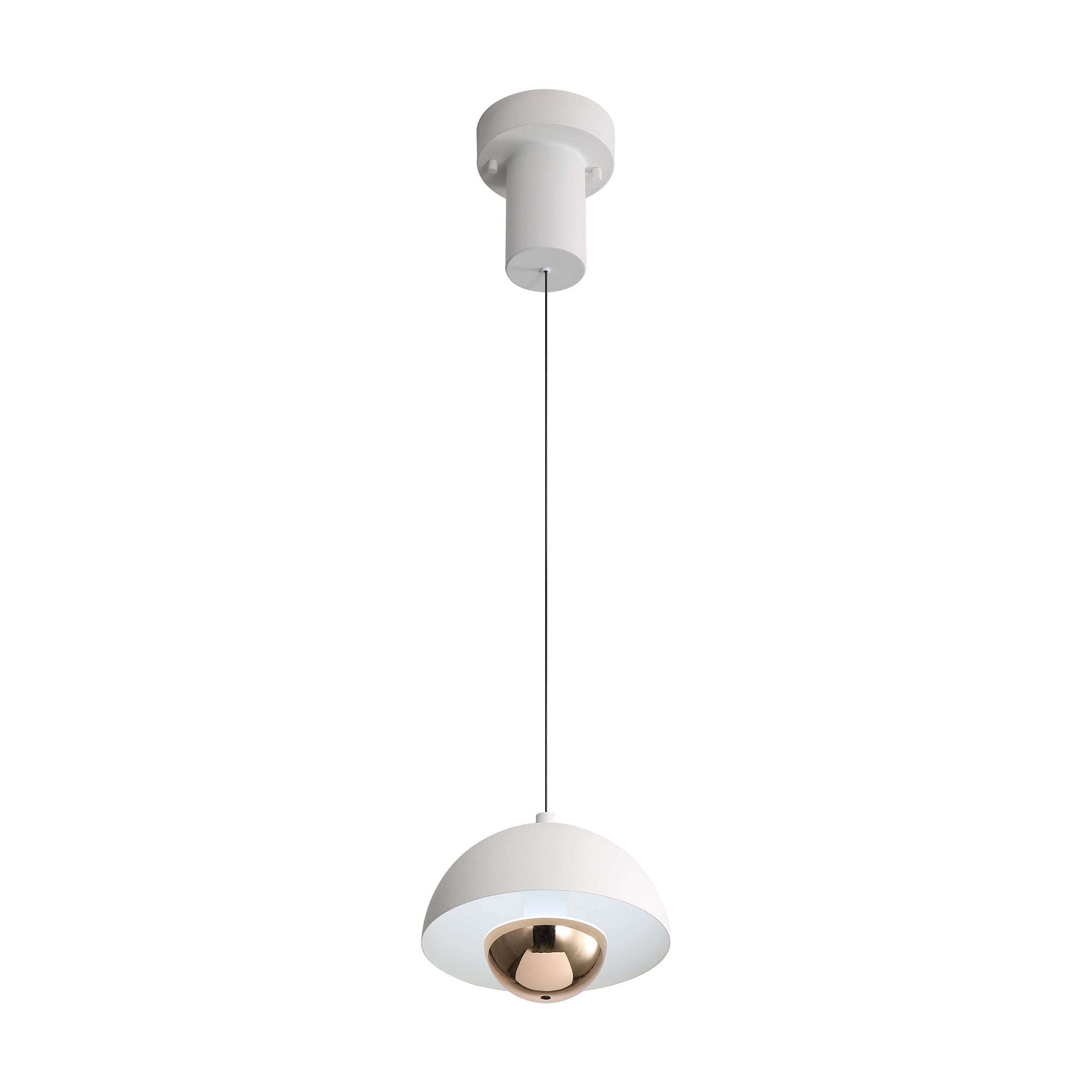 Vintra Integrated LED Pendant in Sand White and Copper shade