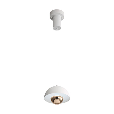 Vintra Integrated LED Pendant in Sand White and Copper shade, alternate view - Golden Lighting
