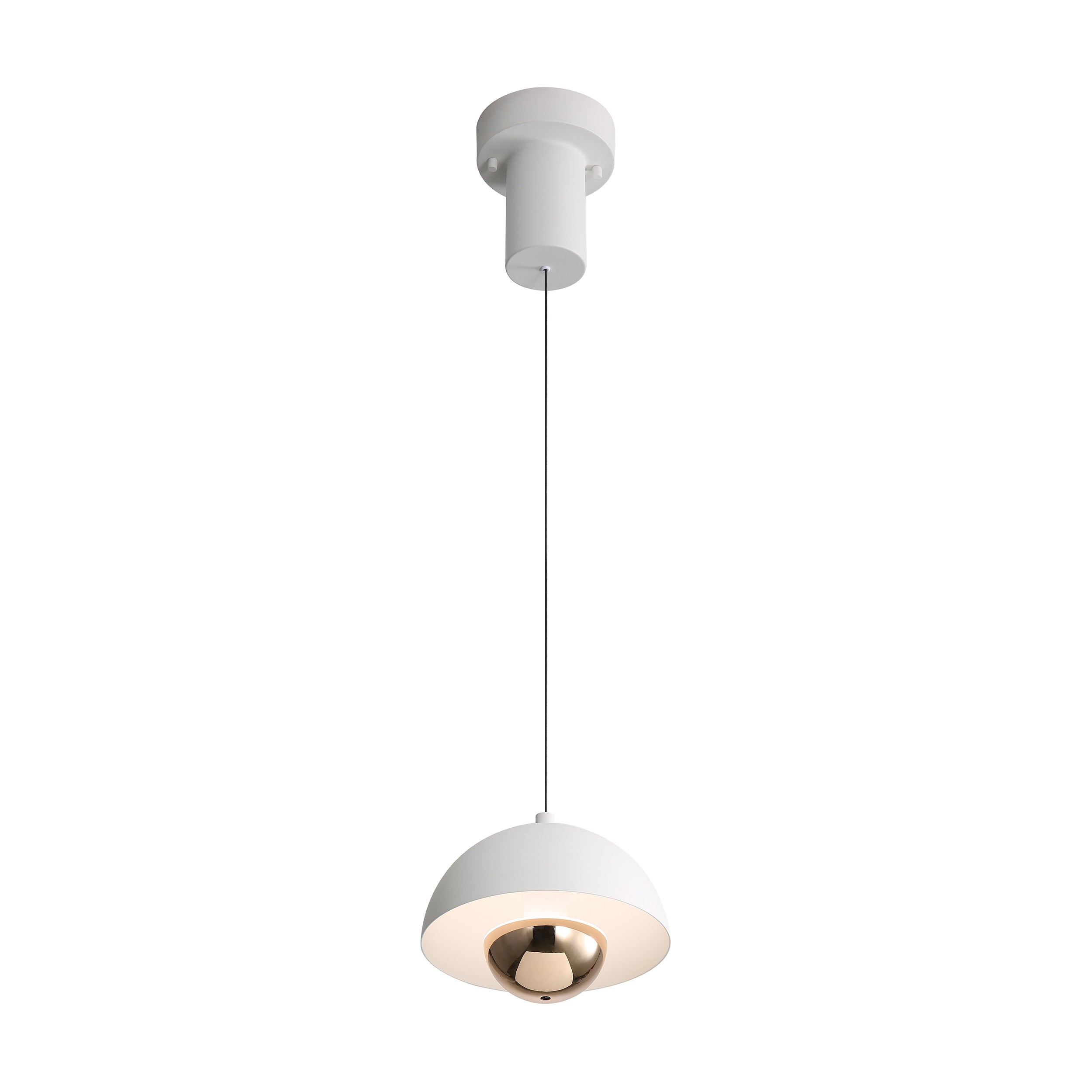 Vintra Integrated LED Pendant in Sand White and Copper shade