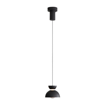 Vintra Integrated LED Pendant in Sand Black and Chrome shade, alternate view - Golden Lighting