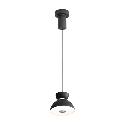 Vintra Integrated LED Pendant in Sand Black and Chrome shade