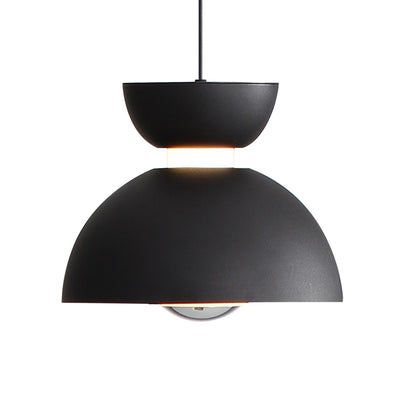 Vintra Integrated LED Pendant in Sand Black and Chrome shade - Golden Lighting