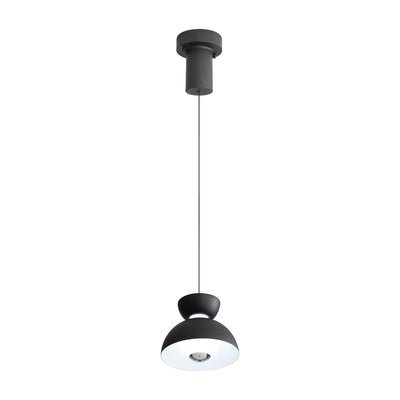 Vintra Integrated LED Pendant in Sand Black and Chrome shade, alternate view - Golden Lighting