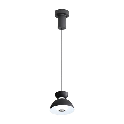Vintra Integrated LED Pendant in Sand Black and Chrome shade