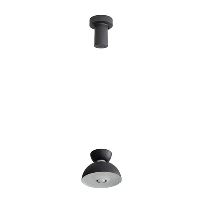Vintra Integrated LED Pendant in Sand Black and Chrome shade