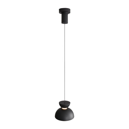 Vintra Integrated LED Pendant in Sand Black and Chrome shade